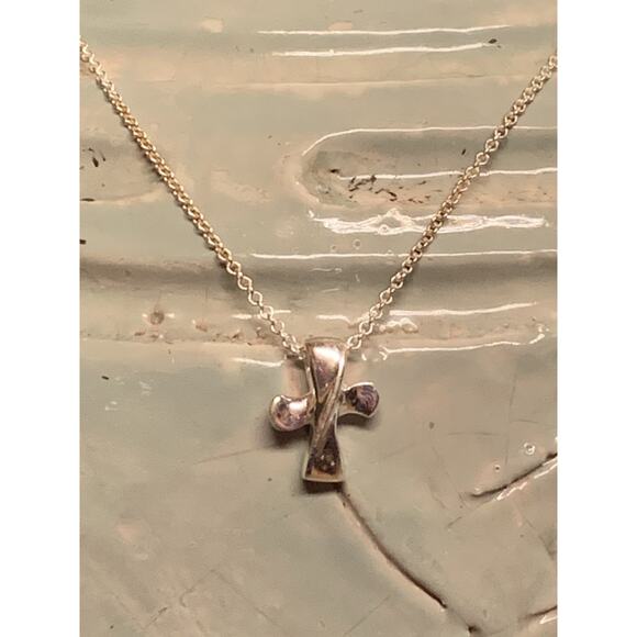 Sterling Silver Cross Necklace Simple and Dainty - Picture 1 of 10